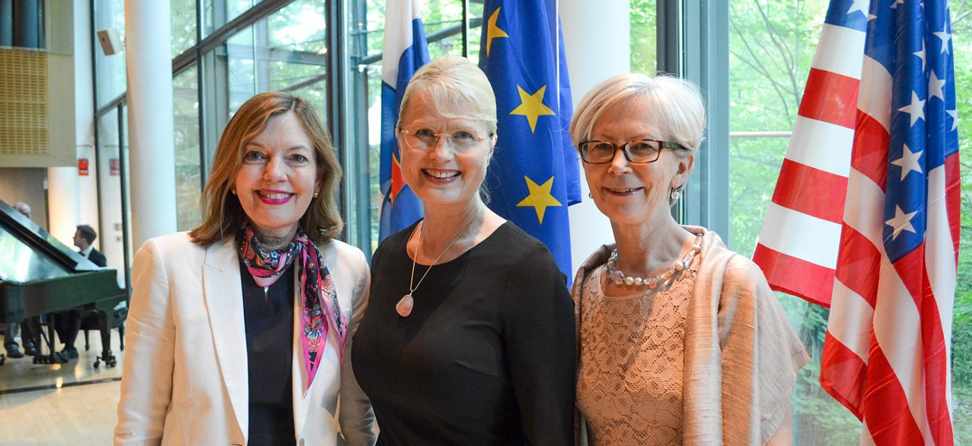 Assistant Secretary of State Marie Royce, Fulbright Finland Foundation CEO Terhi Mölsä and Ambassador Kirsti Kauppi