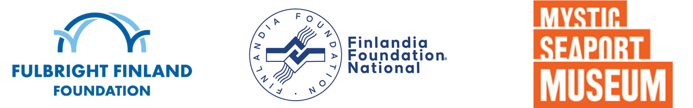 Logo row with Fulbright Finland Foundation, Finlandia Foundation National and Mystic Seaport Museum logos