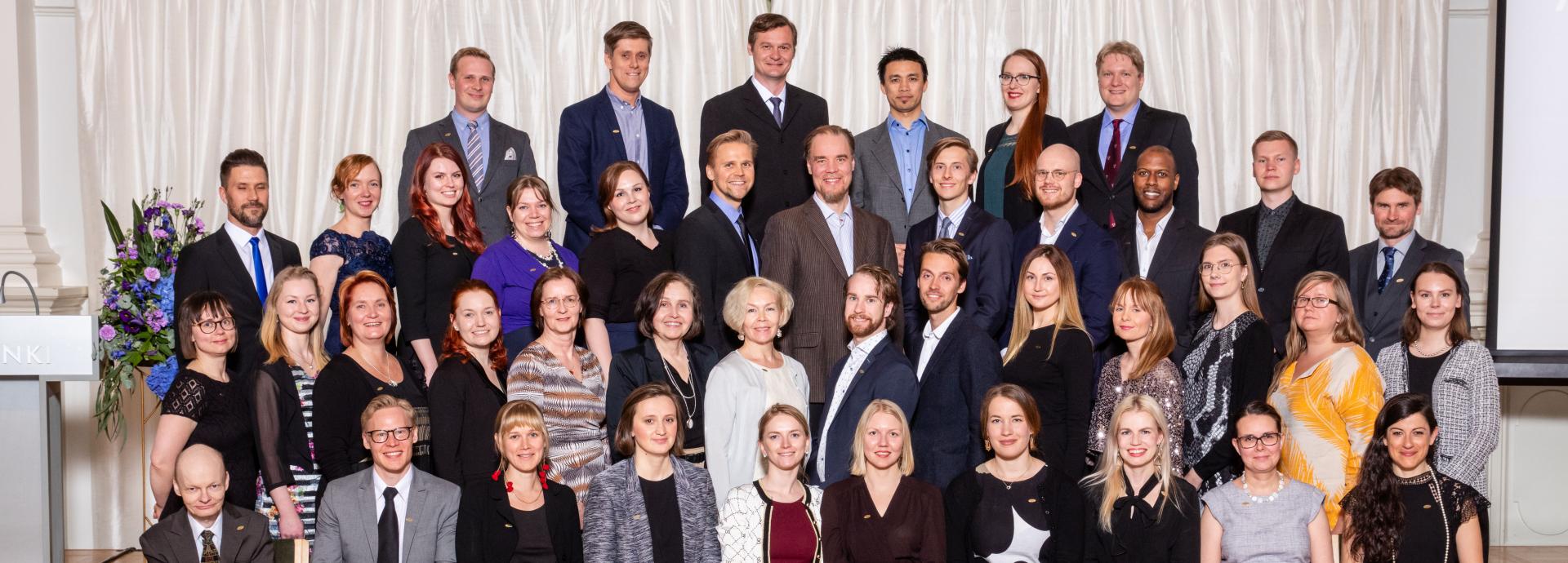 Group photo of the Finnish Fulbright grantees going to the U.S. in 2019-2020