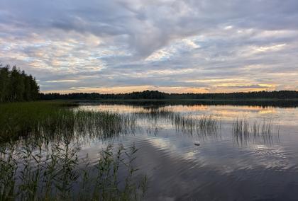 View of a lake during sunset