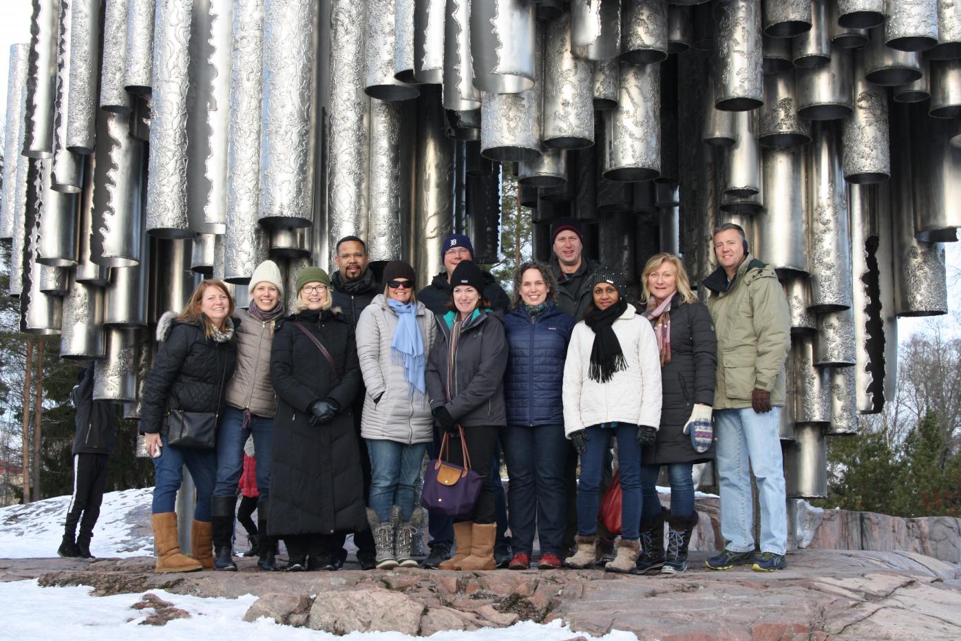 FLGS program participants in Finland at the Sibelius Monument