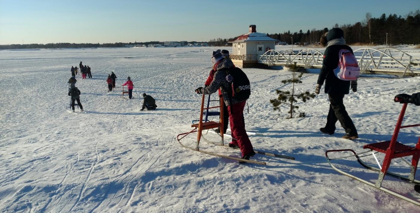 Going to the lake on a school day during the winter