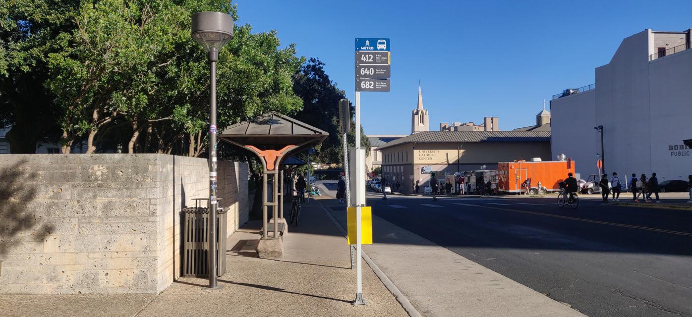 Bus stop at Austin, Texas