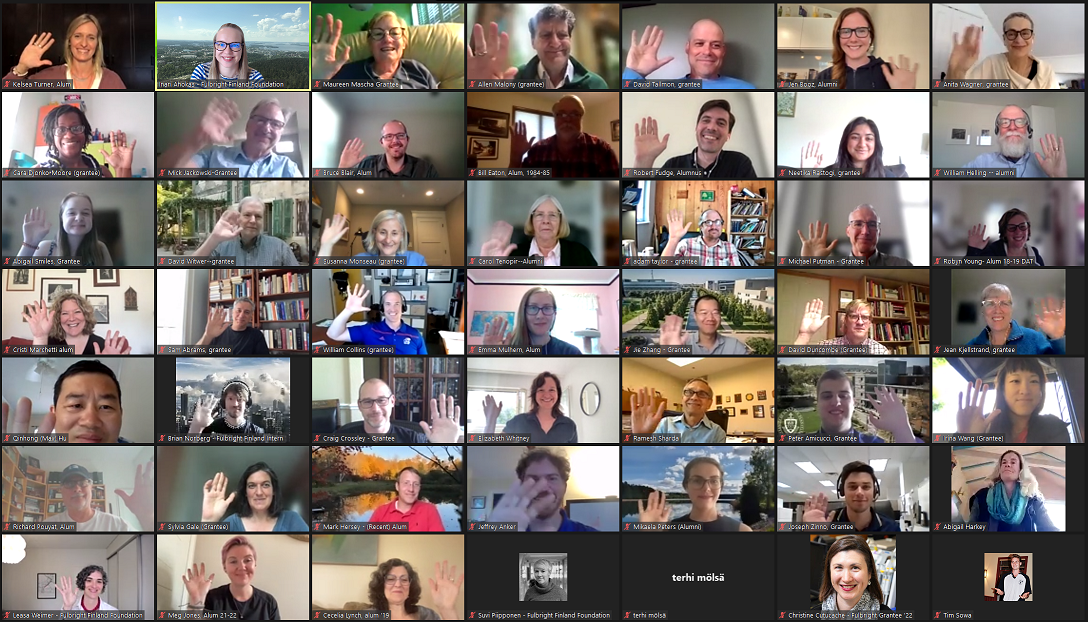 Screen capture of the participants of the Welcome Event