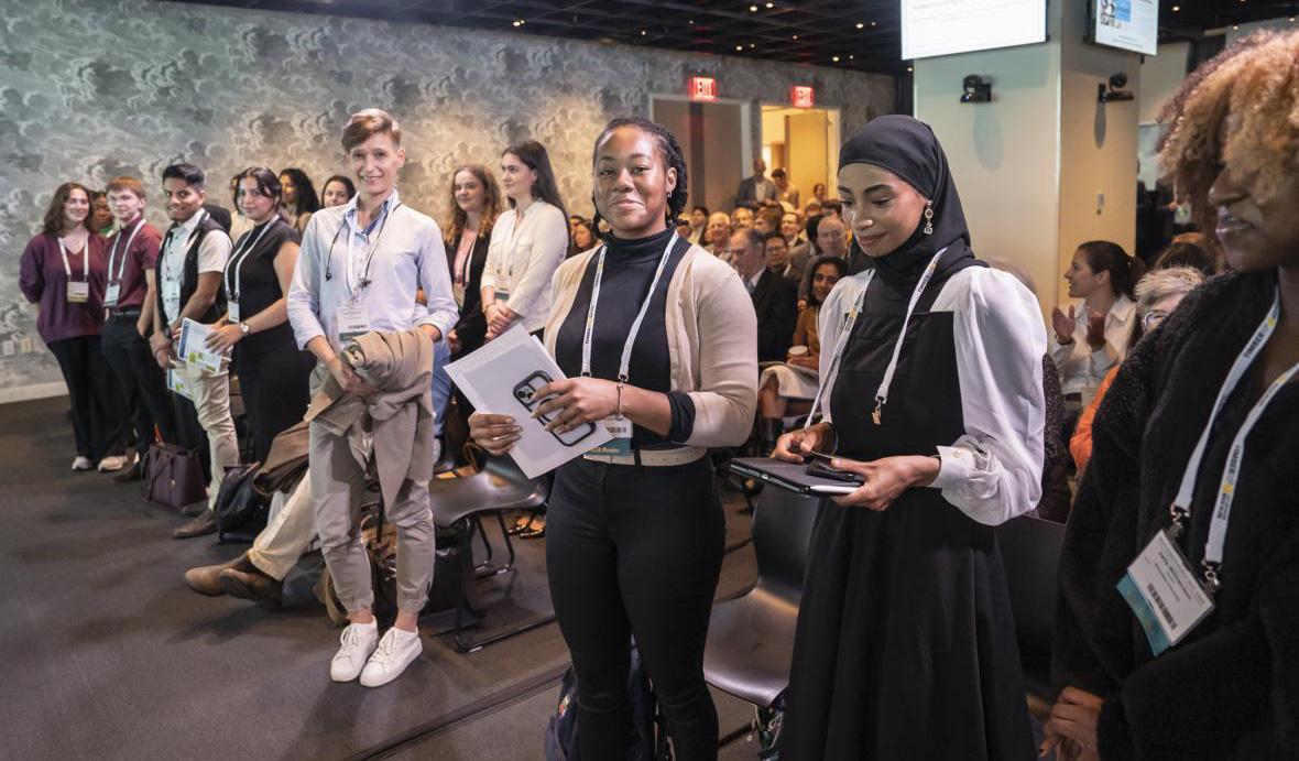Lada Sokolova and her fellow students at Energy Conference