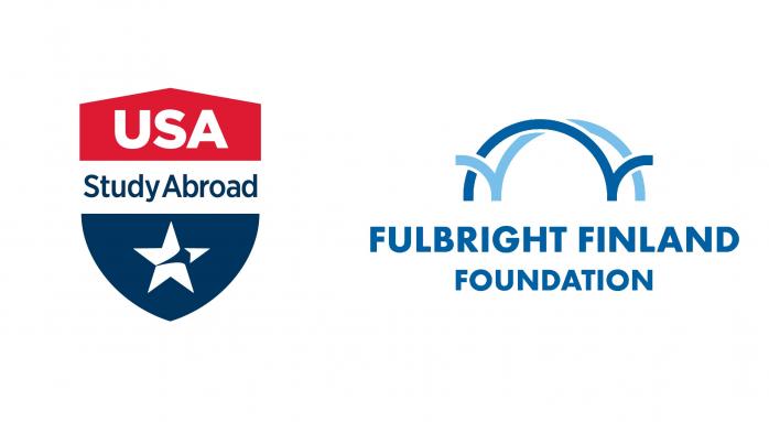 Logoes of the Fulbright Finland Foundation and USA Study Abroad