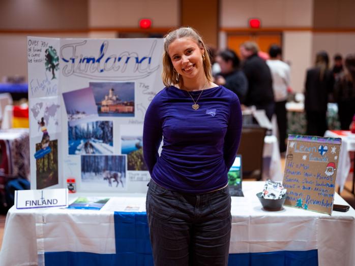Fiona Ahonen at the cultural event at the University of Northern Iowa