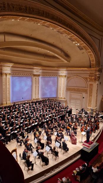 Orchestra playing at Carnegie Hall