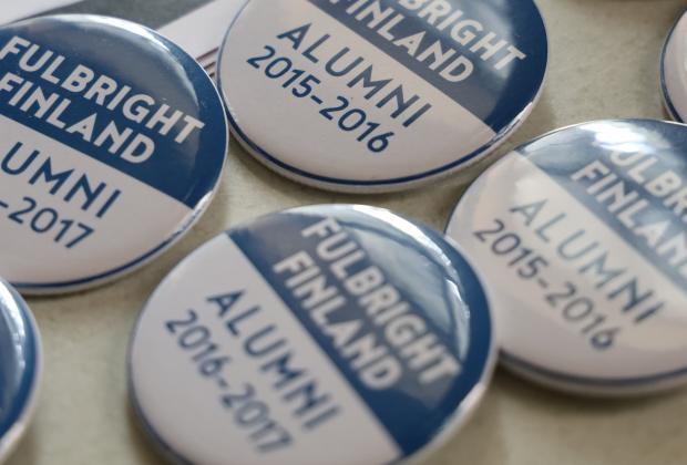 Picture on pins in an alumni event