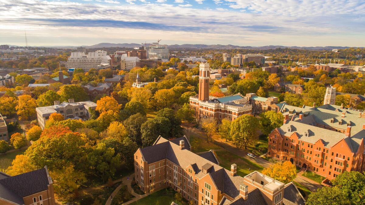 Vanderbilt University Campus in Nashville from air