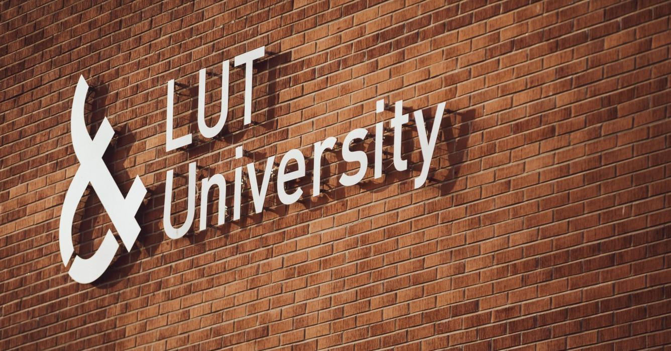LUT university logo on the wall - photo by LUT university