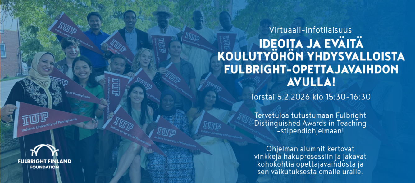 Main photo for the FDAI information session. Group of people cheering, text on top of the photo telling about the event.