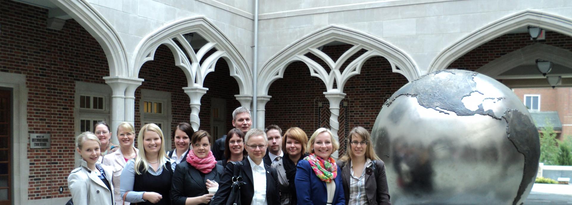 Alumni Affairs study tour participants at the University of Richmond