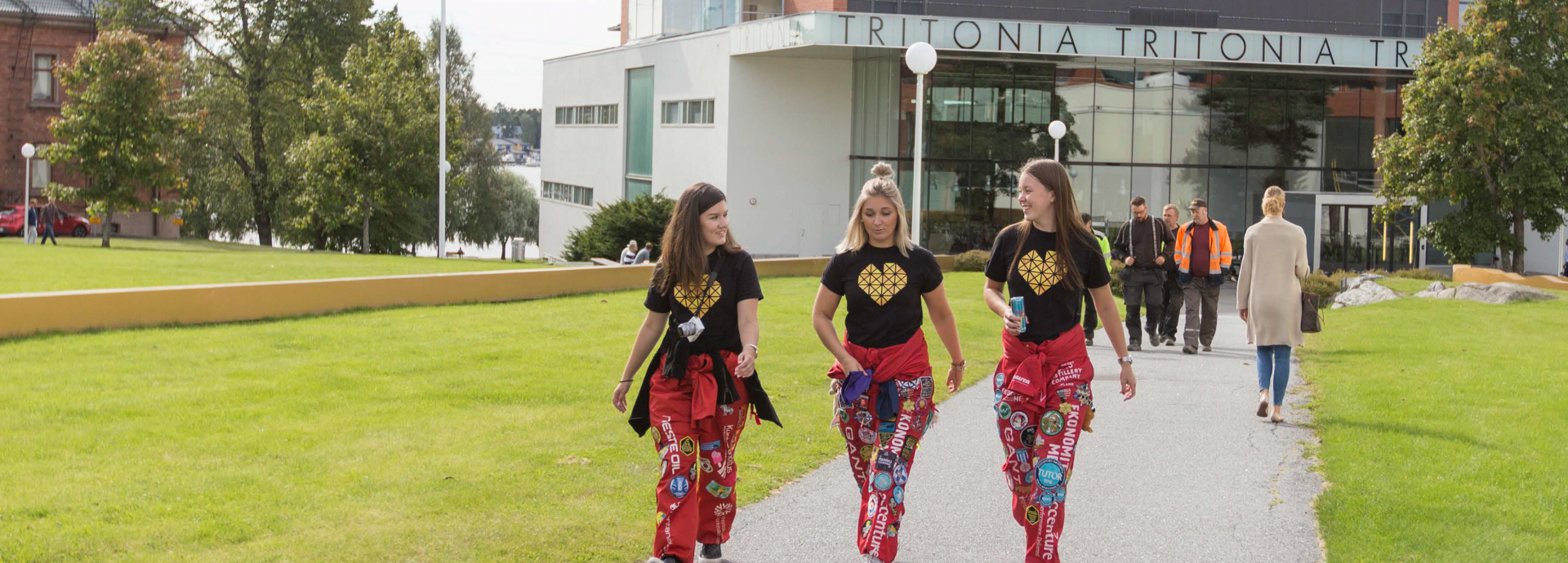 Students at the University of Vaasa campus in Finland.