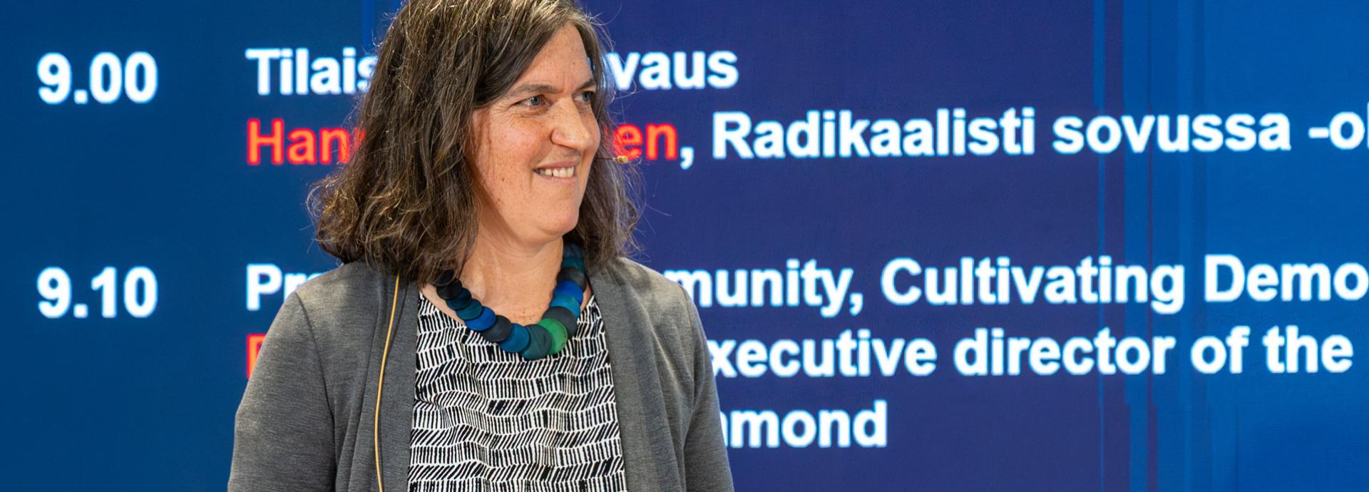 Sylvia Gale presenting