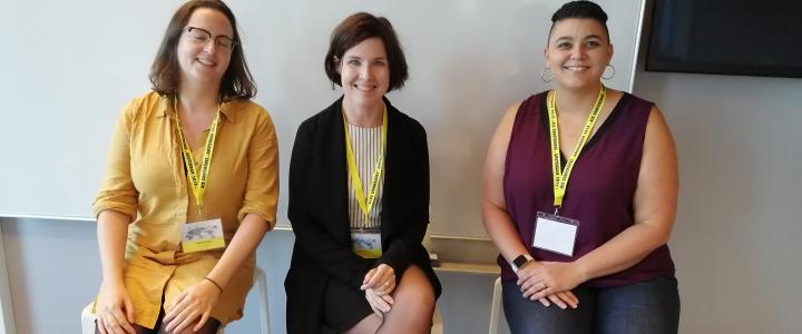 Merel van Goch, Kirsi Cheas, and Andi Hess, participants in the Fulbright panel at the 41st AIS conference in Amsterdam.