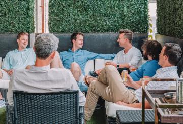 Group spending time outside