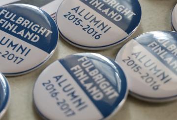 Picture on pins in an alumni event