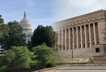 The Capitol Hill building and Finnish Parliament building morphed into one image